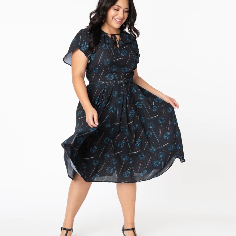 Wizarding World of Harry Potter Unique Vintage Patronus  Dahlia Midi Dress XL/14